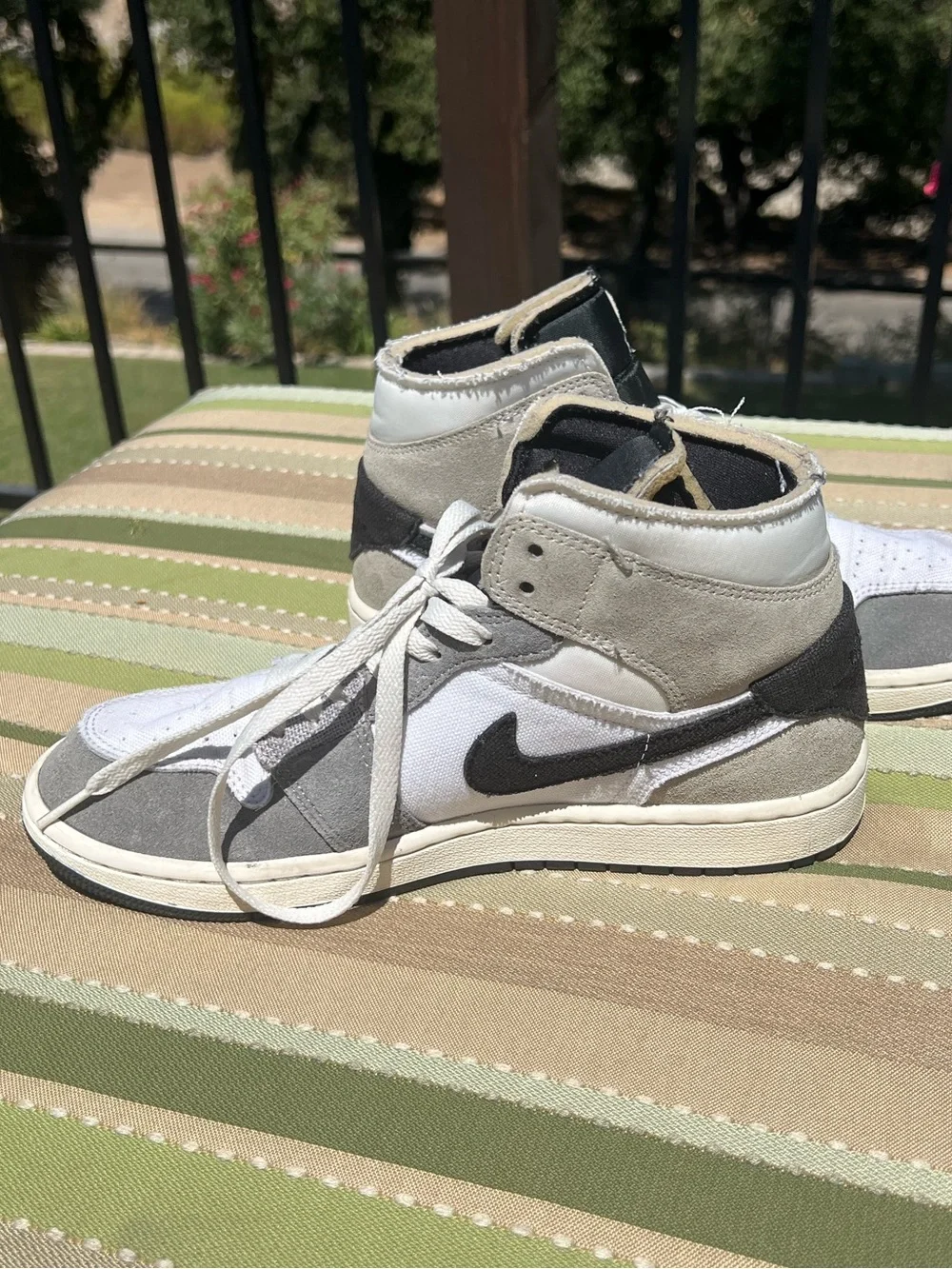 Nike Grey and White High-Top Sneakers